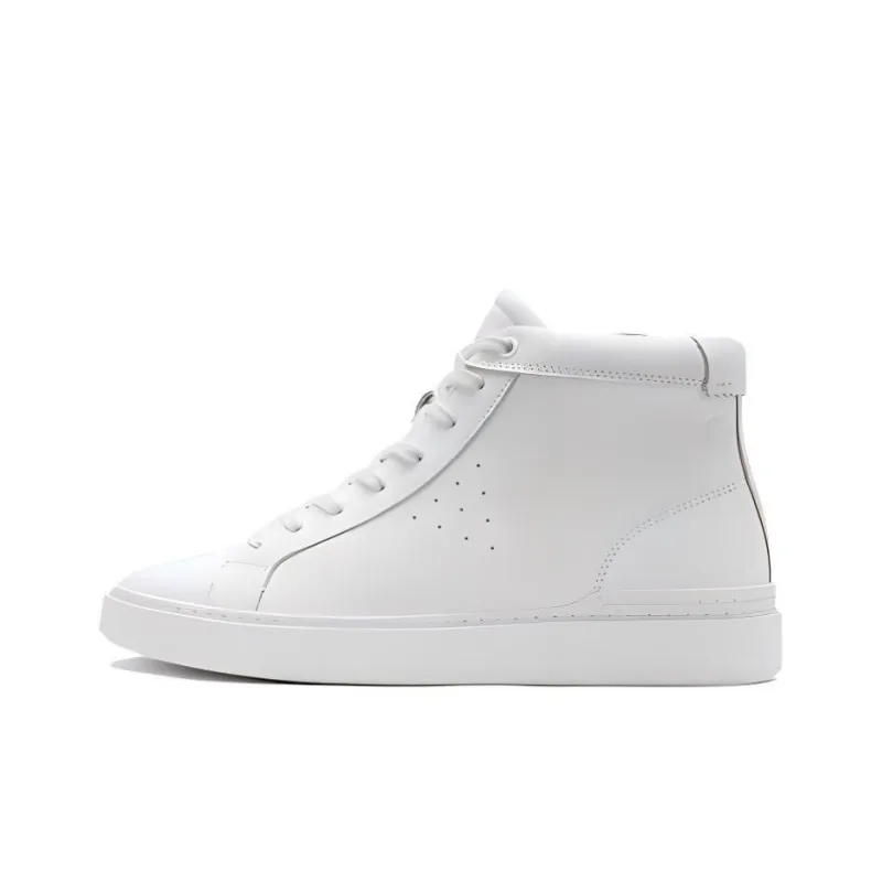 Clarks Anti Slip Wear Resistant High Top Skateboard Shoes Men's White-0