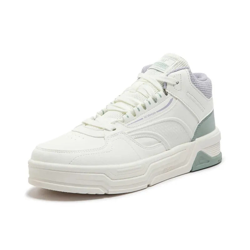 361° Slip Resistant Shock Absorbers High Top Skateboard Shoes Women's White Green-1