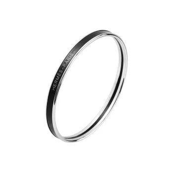 HERMES Enamel Bangles Women's Black