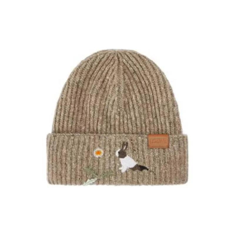LOEWE Wool Beanies Unisex Brown-0