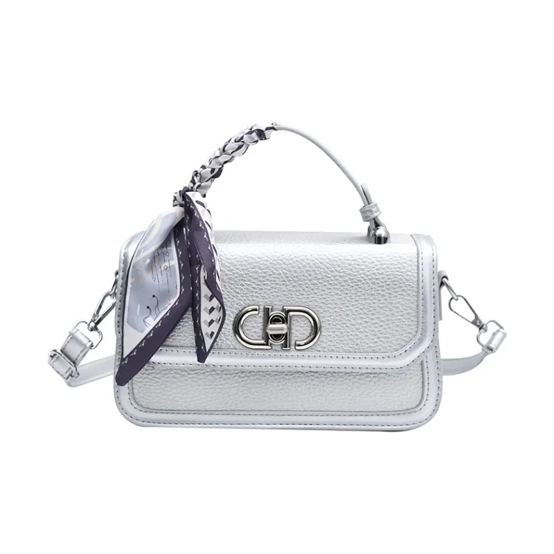 SUN ERATH&U PU Handbag Women's Silver & Yellow & Khaki & White & Black & Pink & Umber & Green & Coffee & Black-0