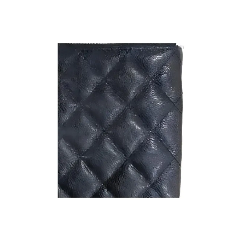 CHANEL Cow Leather Clutch Evening Bag Coin Purse Wallet Unisex Black-2