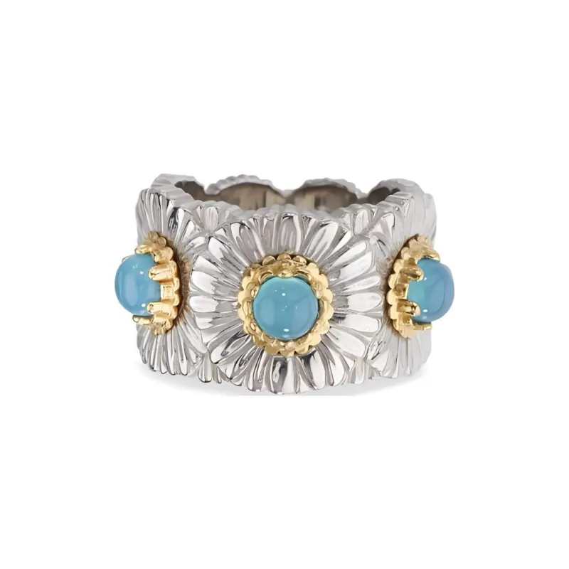 BUCCELLATI Sterling Silver Blue Agate Rings Unisex Silver/Blue-0
