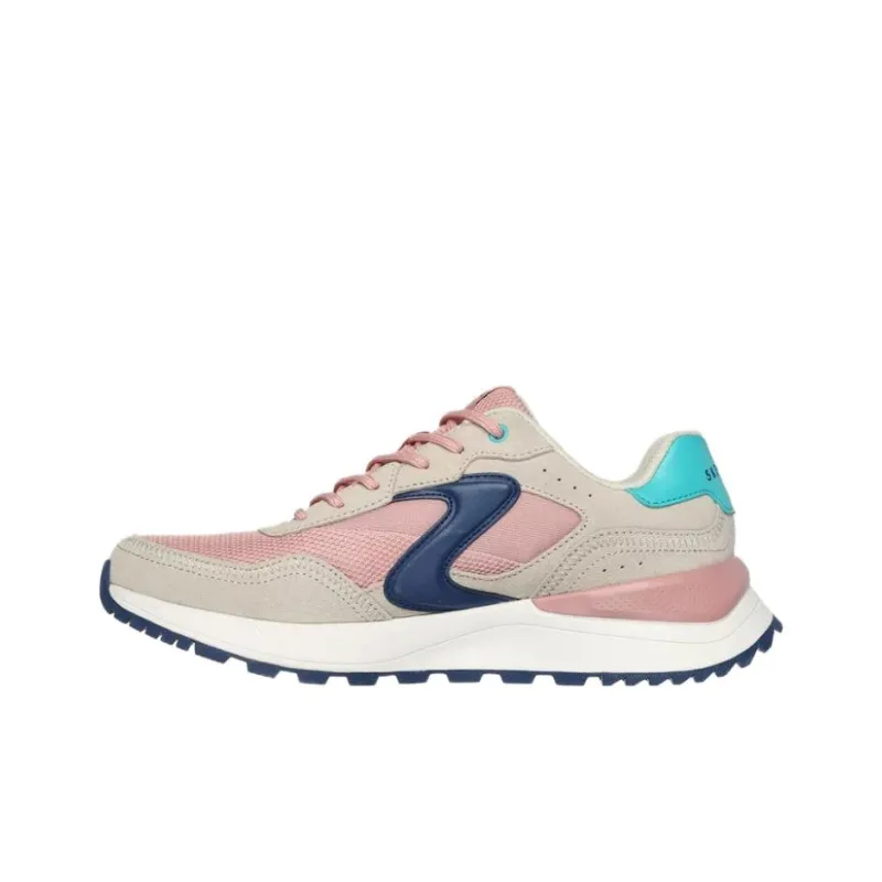 Skechers Cushioning Wear Resistant Low Top Running Shoes Women's Gray Pink-0