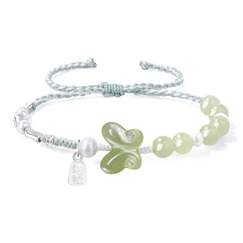 Lao Feng Xiang Hetian Jade Bracelets Green Jade Women's