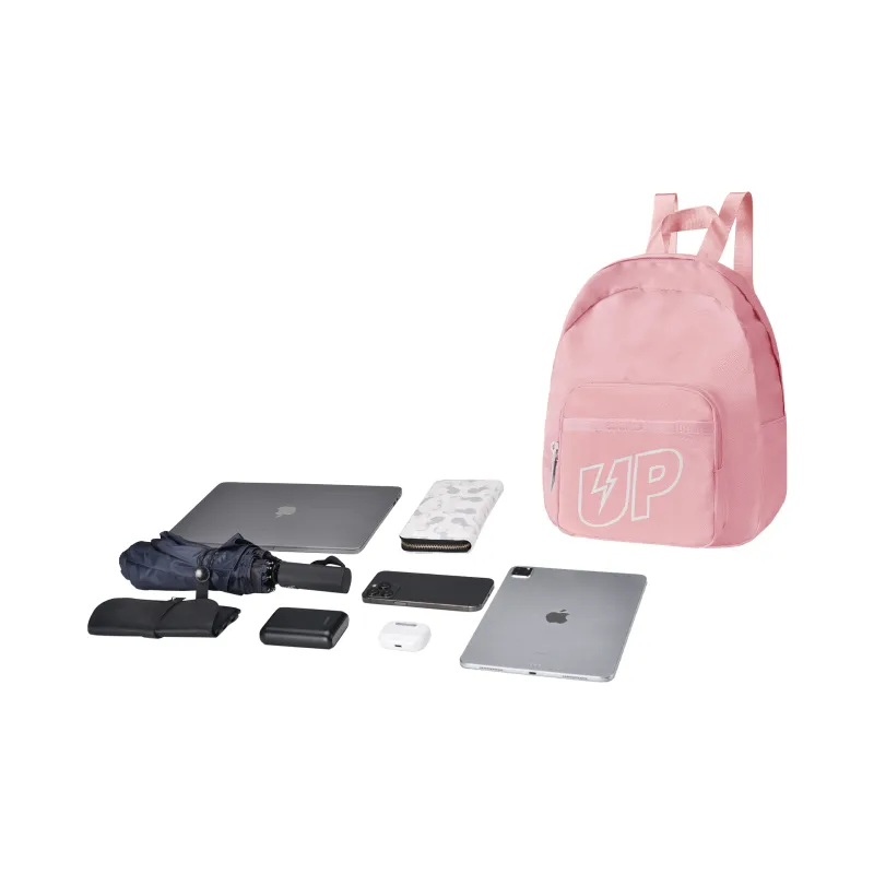 TURN UP Polyester Backpack Small Size Women's Pink-3