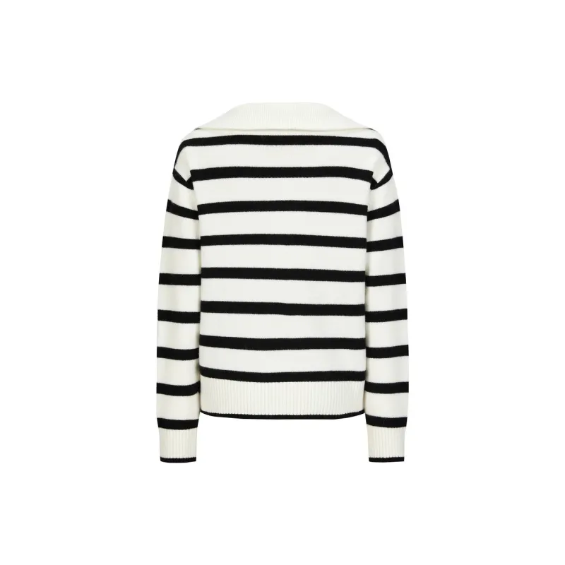 JZ. ANNAKRO Sweater Women's Black White Stripes-1
