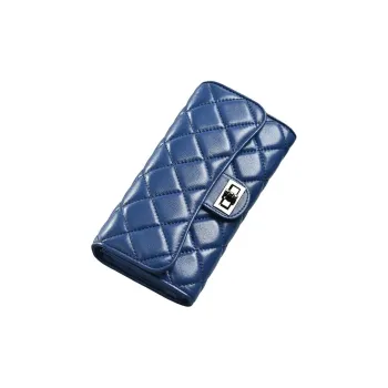 DIFENISE Top Grain Sheepskin Money Clip Handheld Cell Phone Card Holder Wallet Regular Women's Multicolor
