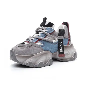 The Mystery Of Glamour Cushioning Height Increasing Low Top Chunky Sneakers Women's