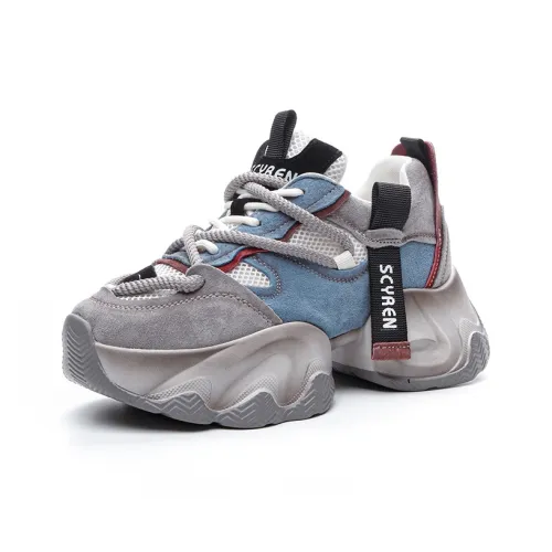 The Mystery Of Glamour Cushioning Height Increasing Low Top Chunky Sneakers Women's