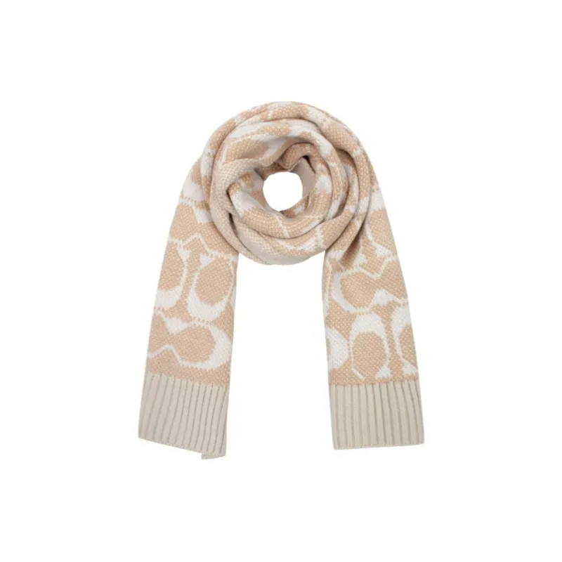 COACH Acrylic Knit Scarves Women's Yellow-1