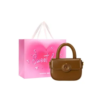 ONE TIME PU Donut Shoulder Crossbody Handbag Small Size Women's Yellow Cream/Brown/Black