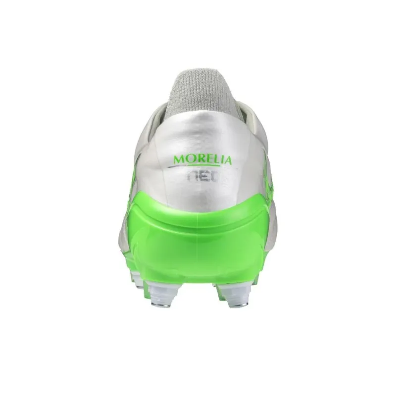 Mizuno Morelia Neo 4 Anti Slip Wear Resistant Soccer Shoes Unisex White Green-3