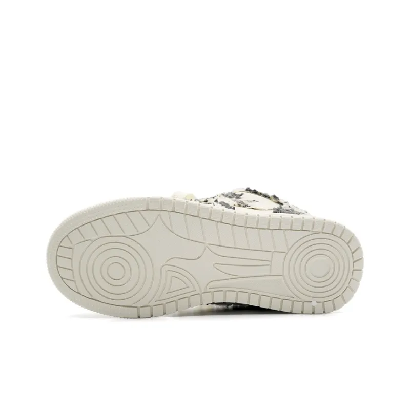 Hong Kong Meng Coverage Anti Slip Wear Resistant Breathable Height Increasing Low Top Skateboard Shoes Unisex Ink Wash-5