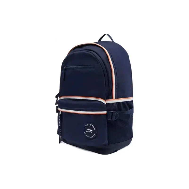 LiNing Sports Life Collection Polyester Backpack Regular Unisex Navy Blue-2