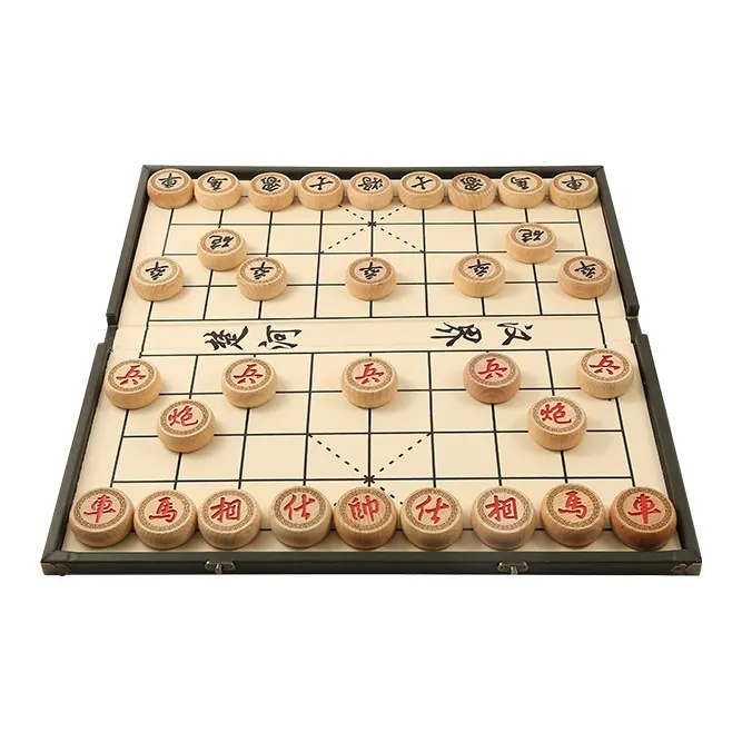 Miao Ji Chinese Chess Set With Wooden Board And Leather Case Beech Wood Extra Large Size 60 Board Games-0