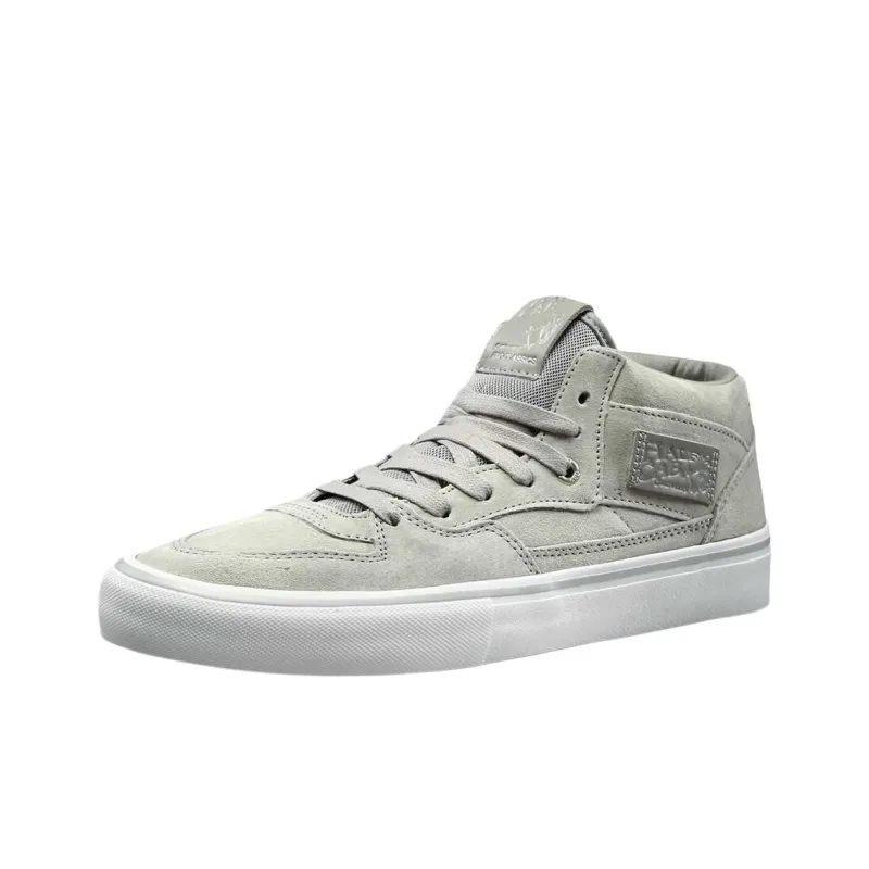 Vans Half Cab Anti-Slip Wear-Resistant Mid-Top Skateboard Shoes Men's Gray-1