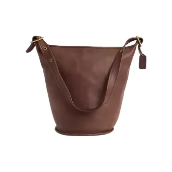 COACH Glove Tanning Bucket Bag, Shoulder Bag Tubas Women's Mahogany Brown