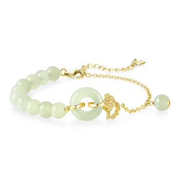KADER Hetian Jade Bracelets Pale Greenish White Jade Women's