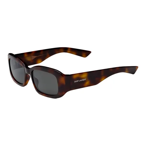 SAINT LAURENT Injection Molded Plastic Rectangular Sunglasses Unisex Tortoiseshell