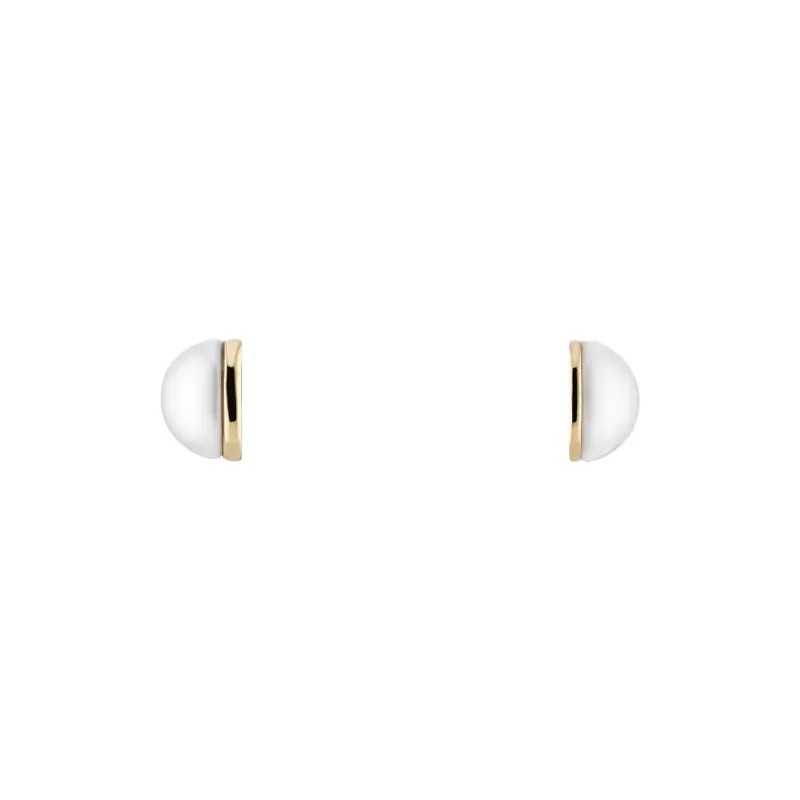 GUCCI Pearl Stud Earrings Unisex White-1