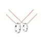 Minimalist Style Couple Rings Necklace[Cross Chain]Rose Gold