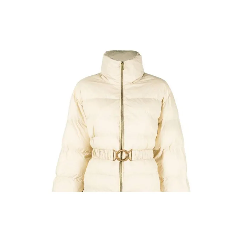 PINKO Logo Print Collar Puffer Jacket-4