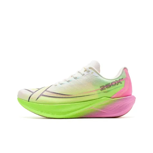 XTEP 260X 2.0 Anti Slip Wear Resistant Low Top Carbon Plate Marathon Running Shoes Women's White Pink
