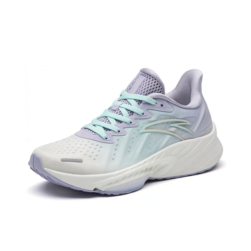 Anta Running Collection Cushioning Anti Slip Wear Resistant Breathability Low Top Running Shoes Women's Gray Purple-2