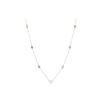 OUBI.YABI 925 Sterling Silver With White Gold Plating Zircon Necklaces Women's