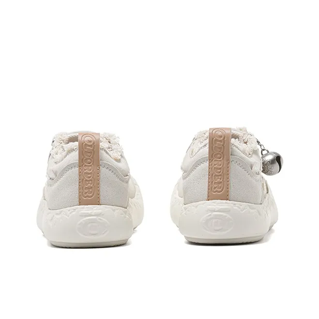 OLD ORDER Slip Resistant Height Increasing Wear Resistant Low Top Canvas Shoes Unisex White-3