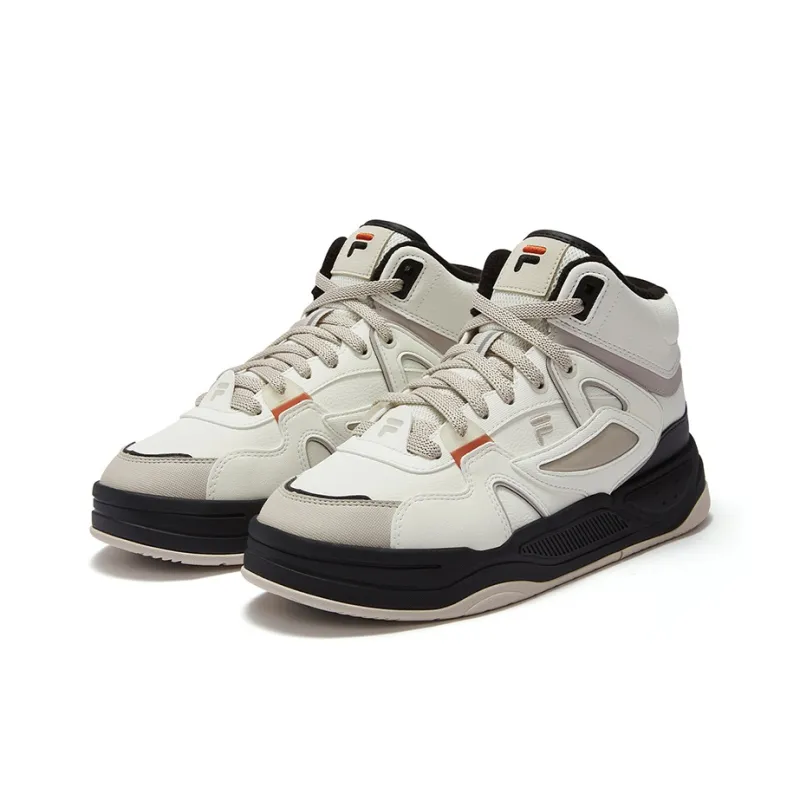 FILA FUSION BANK II Thermal Cushioning Mid Top Skateboard Shoes Women's White Yellow-2