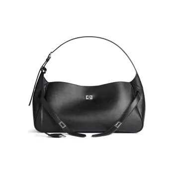 Balenciaga Smooth Cow Leather Handbag, Shoulder Bag Medium Size Women's Black