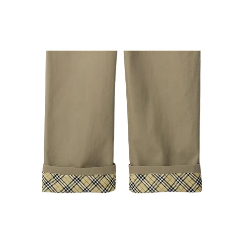 Burberry Logo Embroidered Turn Up Hem Trousers-5