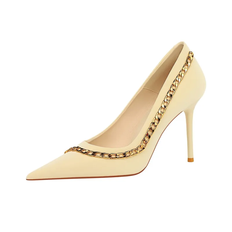 QITUMAUL Slim Heel High Heels 9.5cm Women's-4