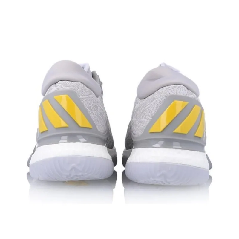 Adidas Crazylight Boost 2016 Anti-Slip Wear-Resistant Low-Top Basketball Shoes Men's White-3