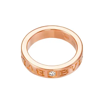 BVLGARI 2010s 18kt Rose Gold B.Zero1 Diamond Ring