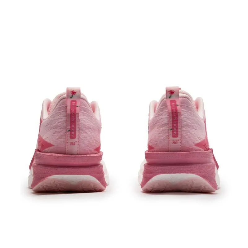 361° Cushioning Anti-Slip And Wear-Resistant Low-Top Running Shoes Unisex White Pink Begonia-3