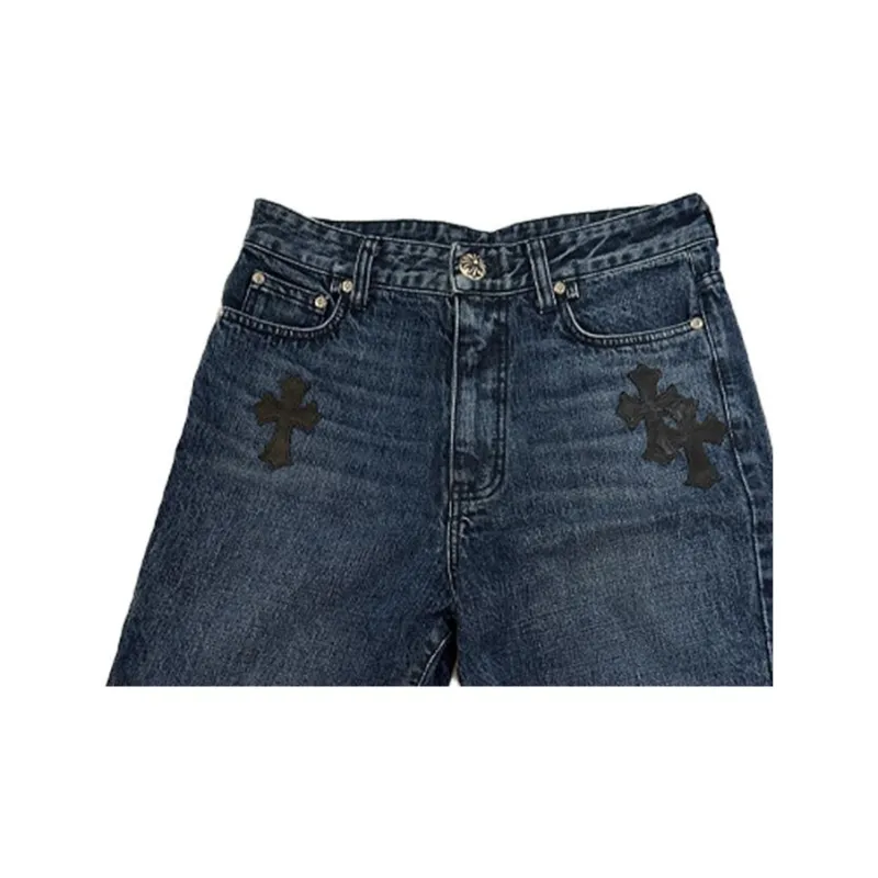 Chrome Hearts Denim Shorts Unisex Blue-2