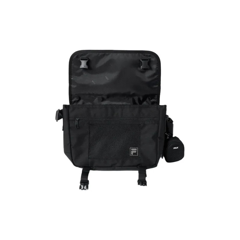 FILA Nylon Messenger Bag Shoulder Bag Small Size Men's Black-3