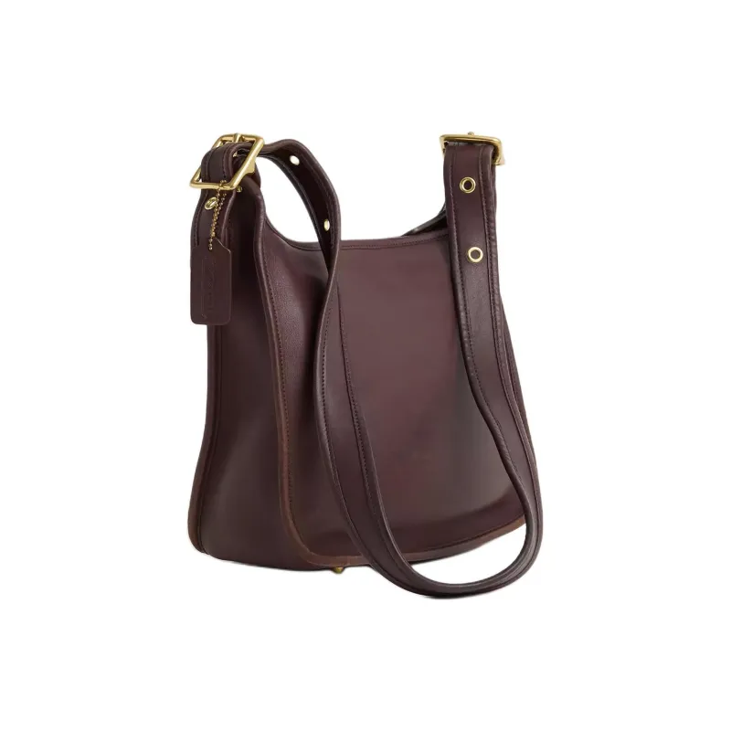 COACH Legacy Gloves Made Of Tanned Leather Crossbody Bag Shoulder Bag Large Size Women's Mahogany Brown-1