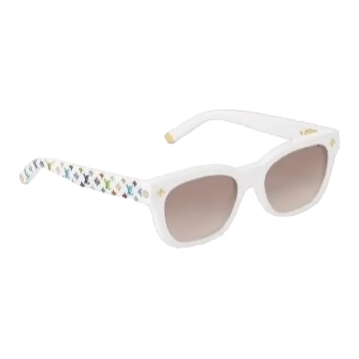 LOUIS VUITTON Acetate Square Sunglasses Unisex White-0
