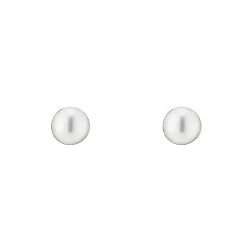 GUCCI Pearl Stud Earrings Unisex White