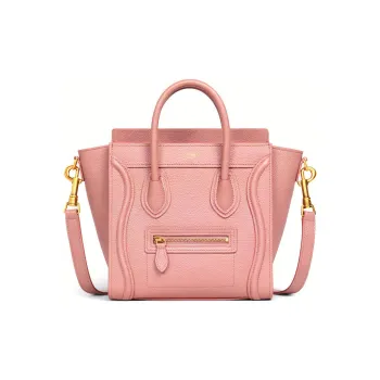 CELINE Luggage Calfskin Crossbody Handbags Nano Women's Antique Rose