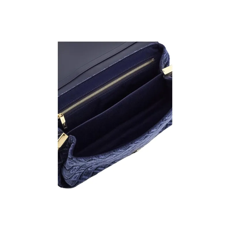 FERRAGAMO Fabric Crossbody Bag Shoulder Bag Small Size Women's Midnight Blue-4