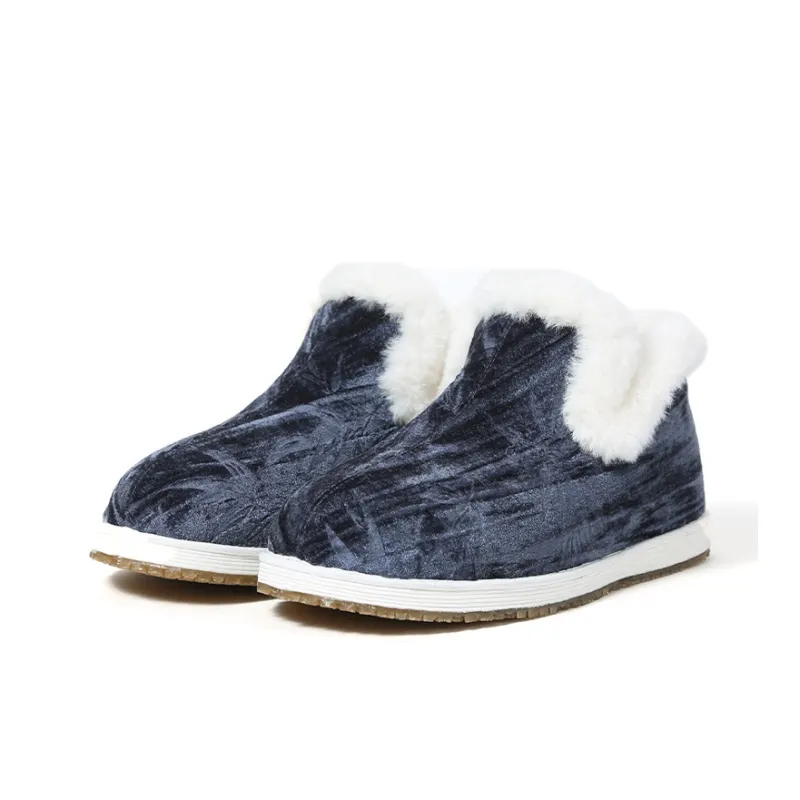 Old Meihua Bamboo Casual Single Shoes Women's Dark Blue-2