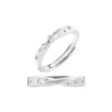 "Sparkling Galaxy" 999 Fine Silver Couple Rings