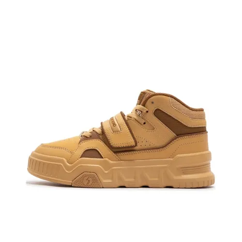 361° Anti-Slip Wear-Resistant High-Top Skateboard Shoes Women's Yellow Brown