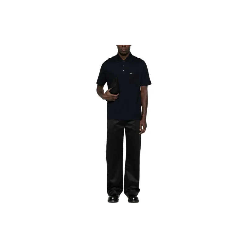 Ferragamo Jacquard pocket V neck Polo Shirt-1