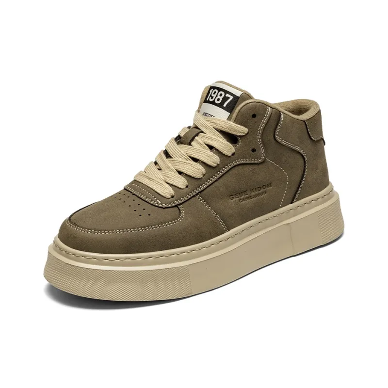 OFFER-AITR Slip-Resistant Breathable Height Increasing Mid-Top Skateboard Shoes Men's-6